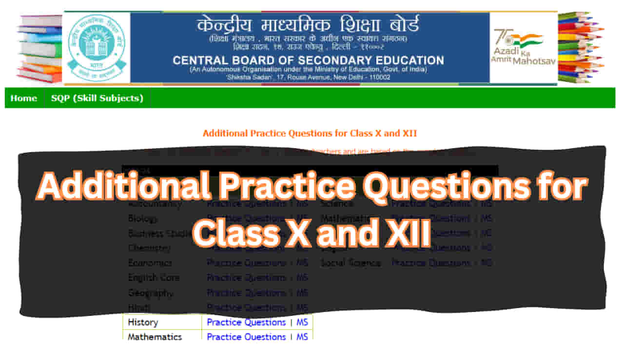 Additional Practice Questions for Class X and XII

